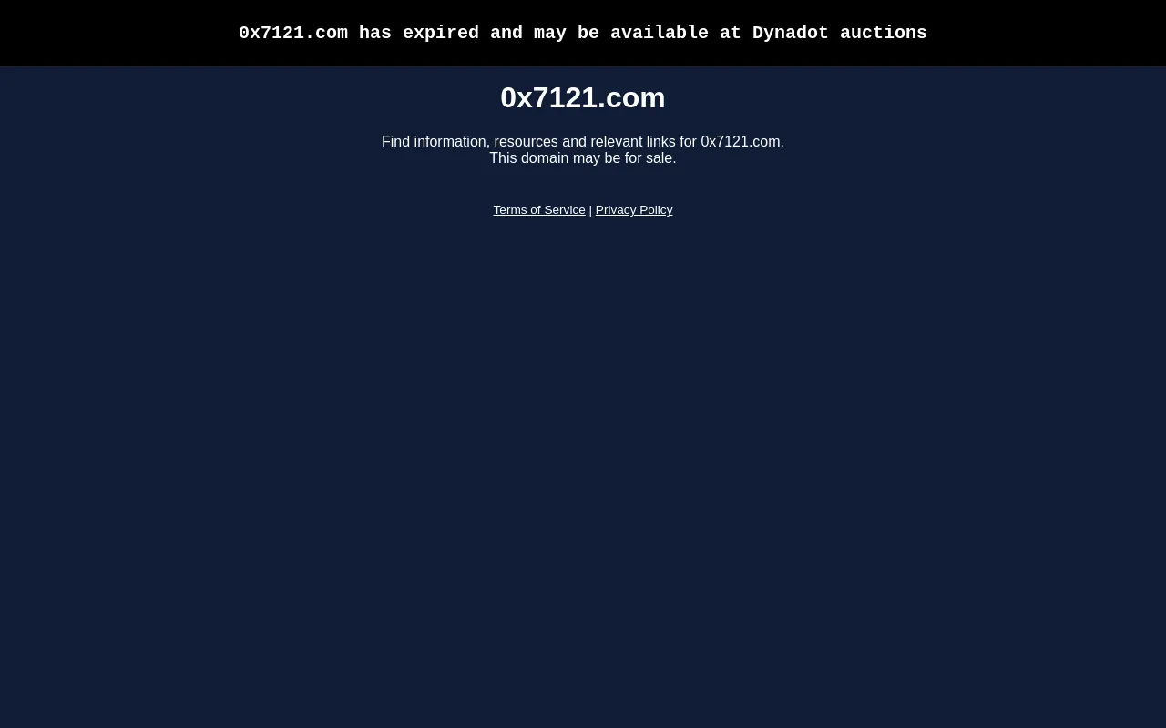 Screenshot of 0x7121.com