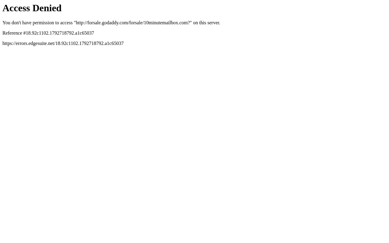 Screenshot of 10minutemailbox.com