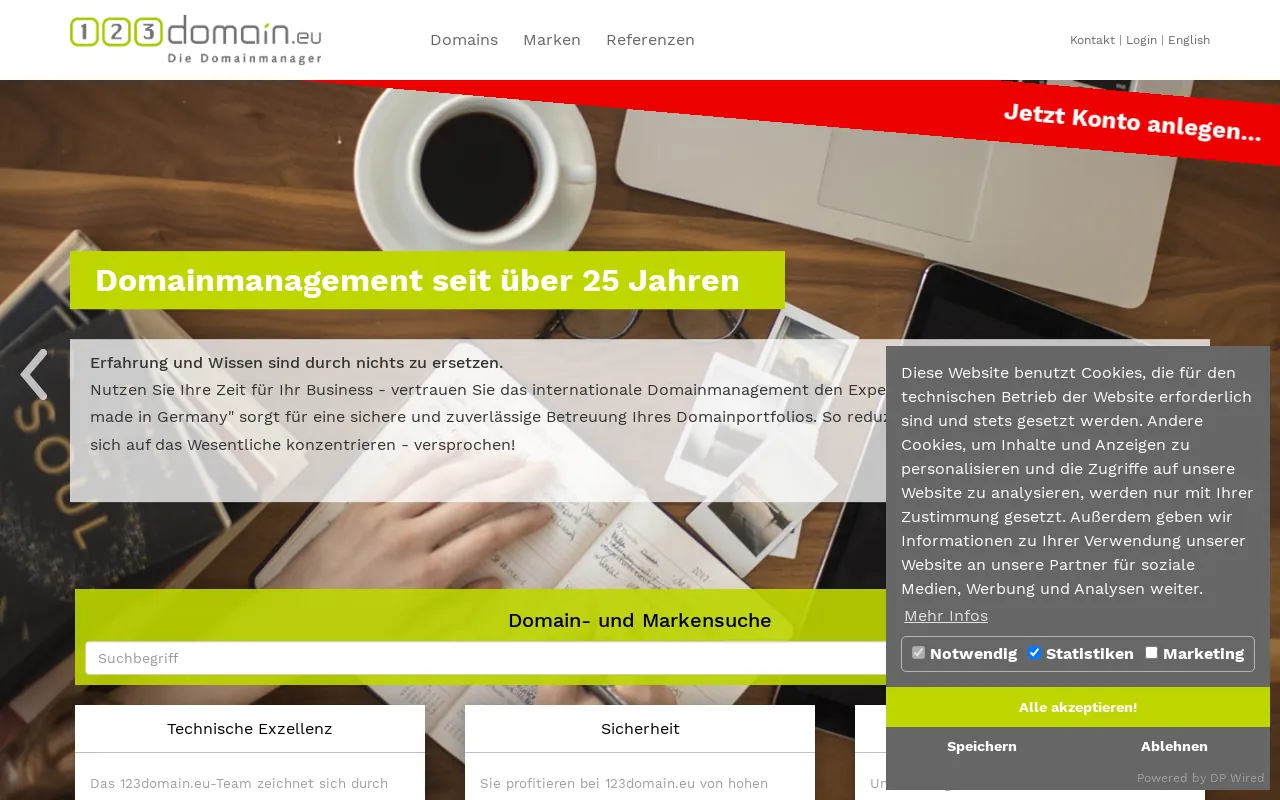 Screenshot of 123.de