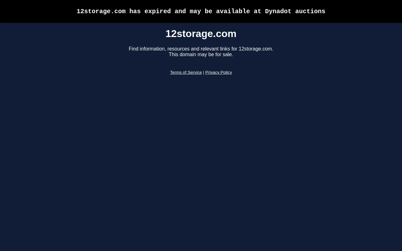 Screenshot of 12storage.com