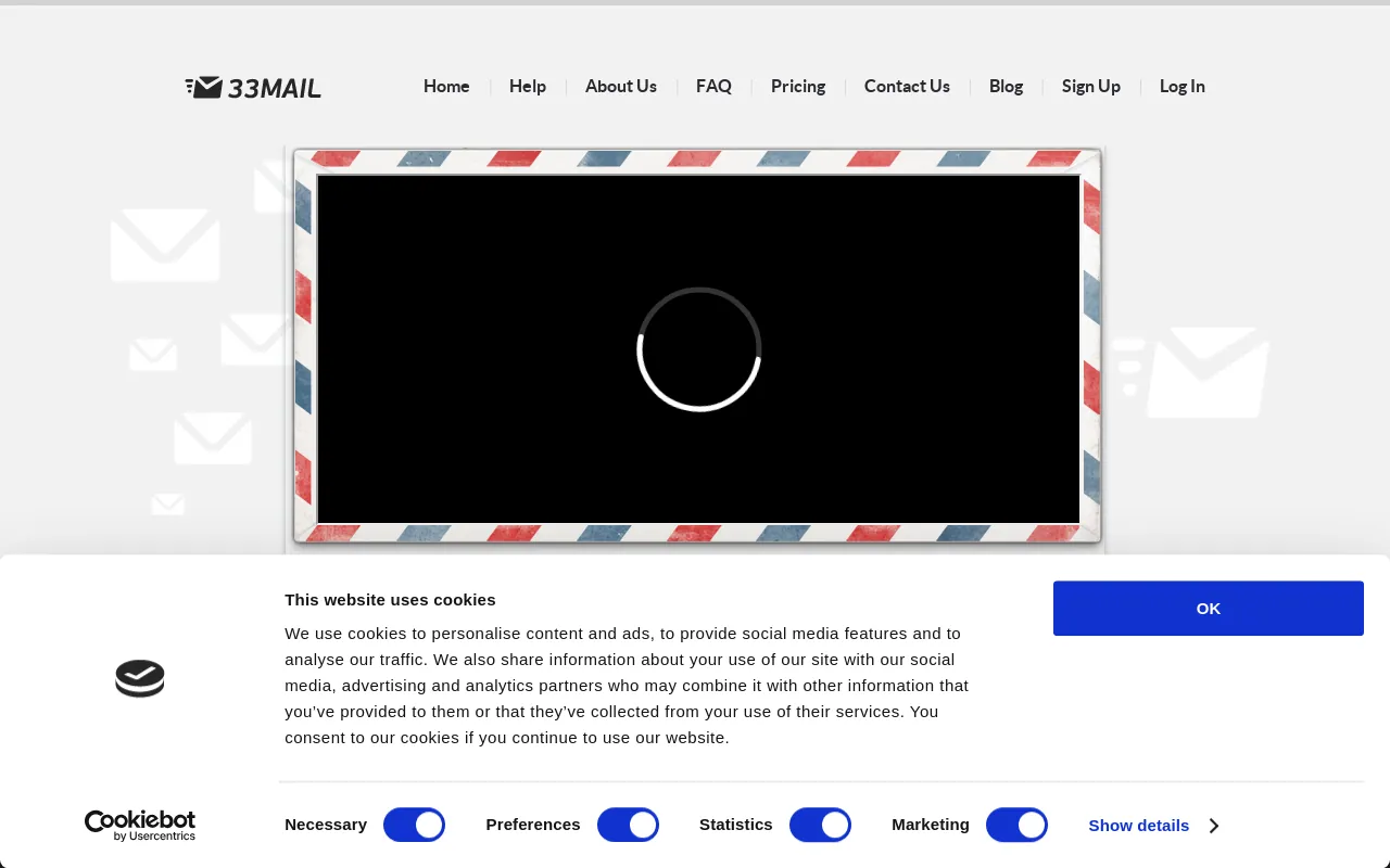 Screenshot of 33mail.com