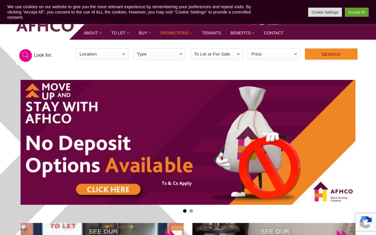 Screenshot of afhco.co.za