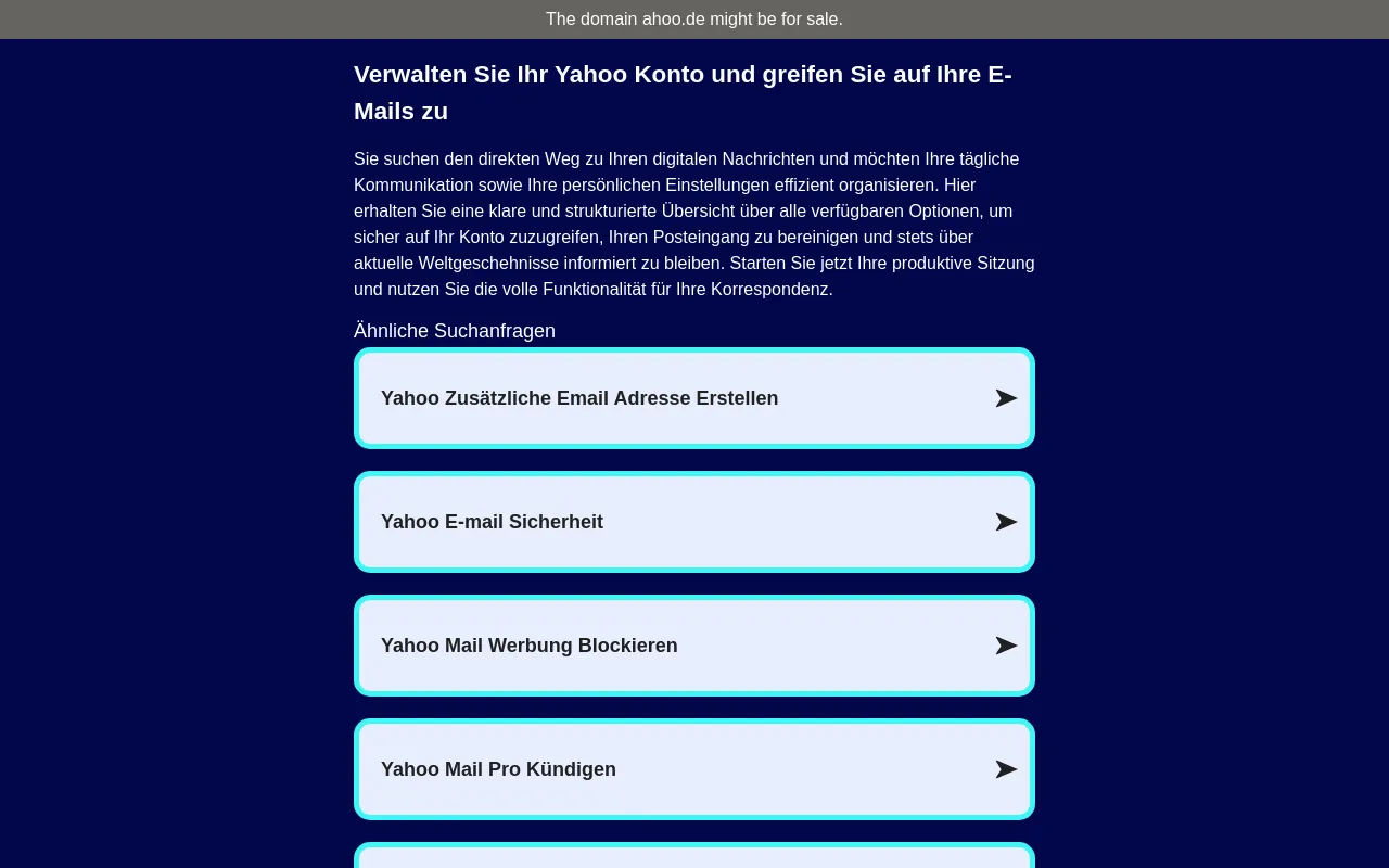 Screenshot of ahoo.de
