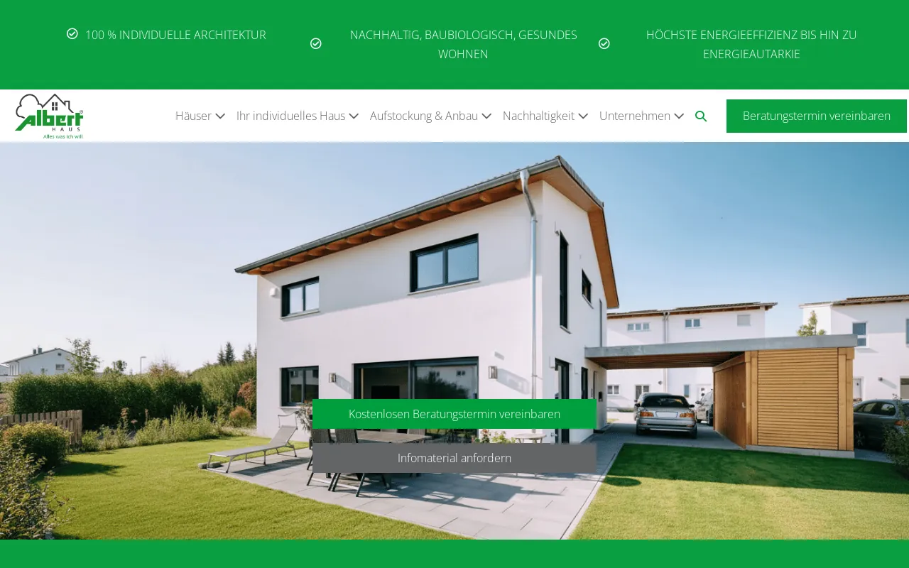 Screenshot of albert-haus.de
