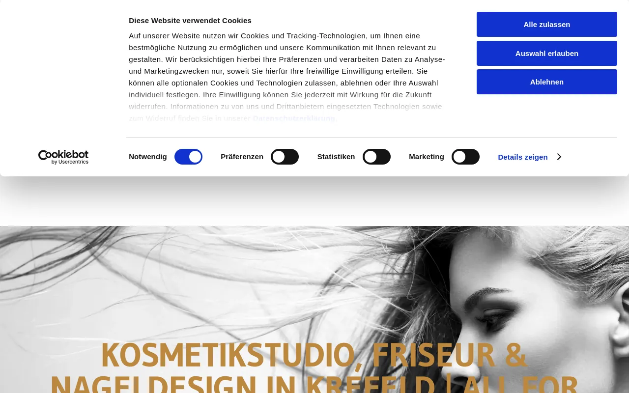 Screenshot of allforbeautystudios.de