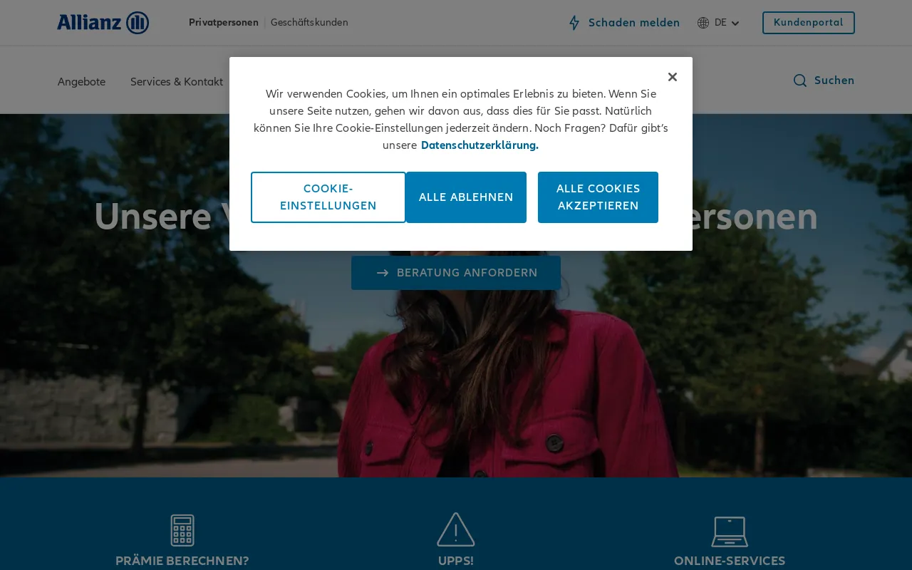 Screenshot of allianz.ch