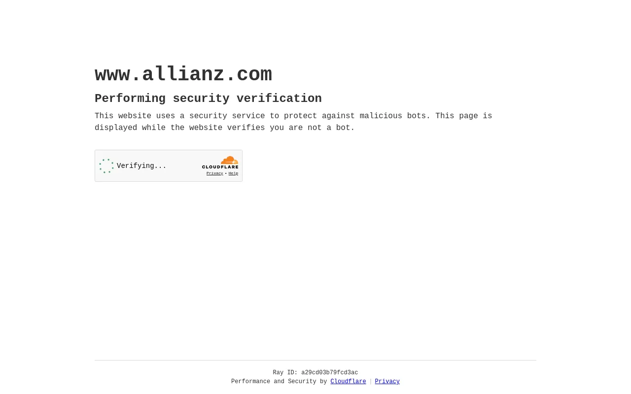 Screenshot of allianz.com
