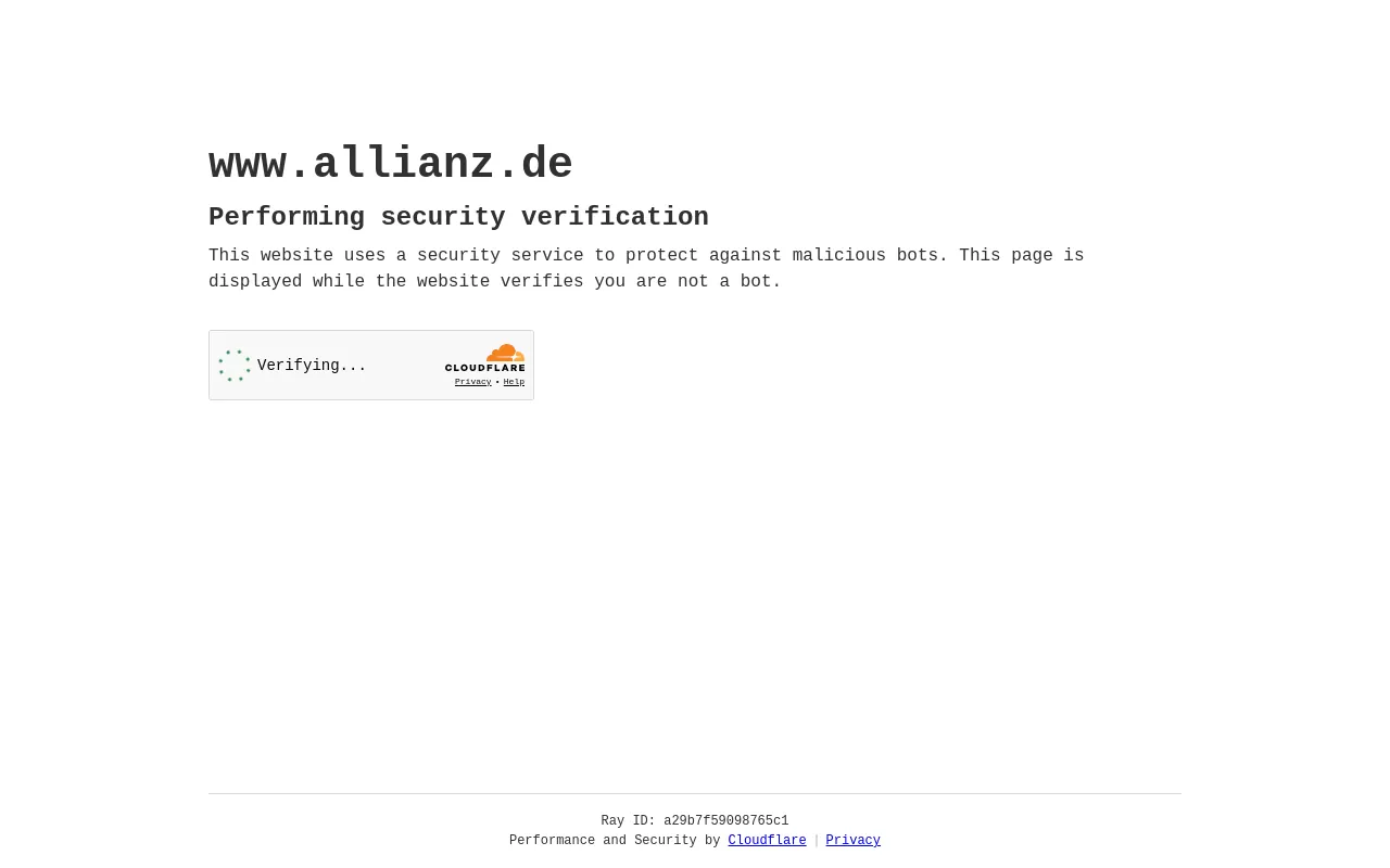 Screenshot of allianz.de