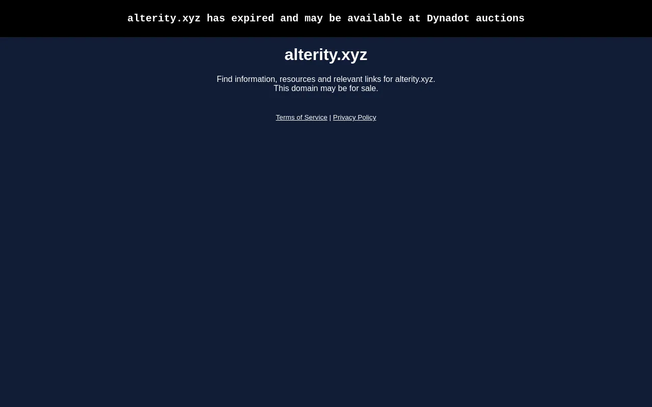 Screenshot of alterity.xyz