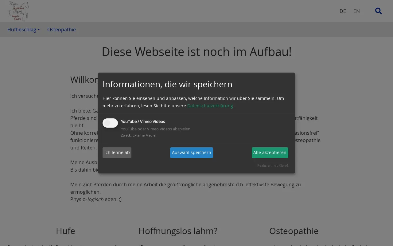Screenshot of angelabinder.de