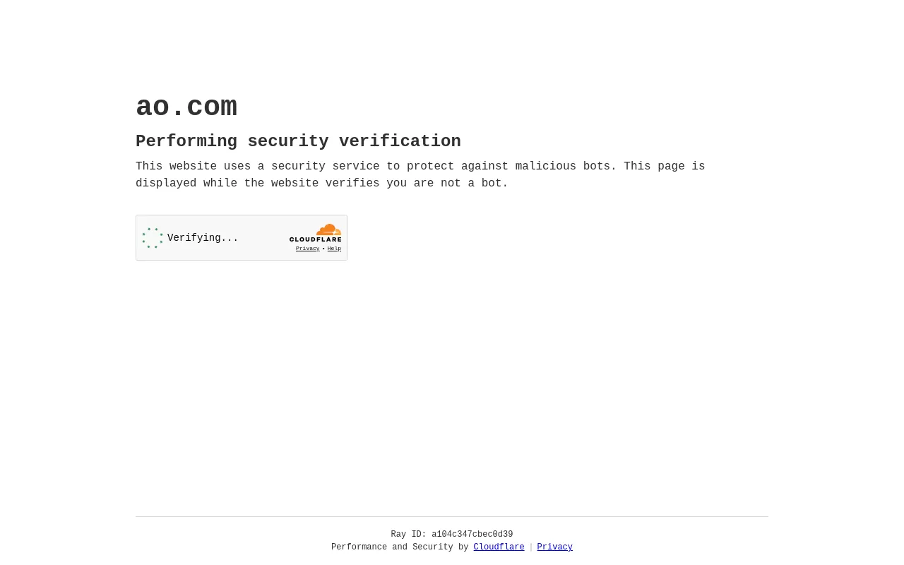 Screenshot of ao.com