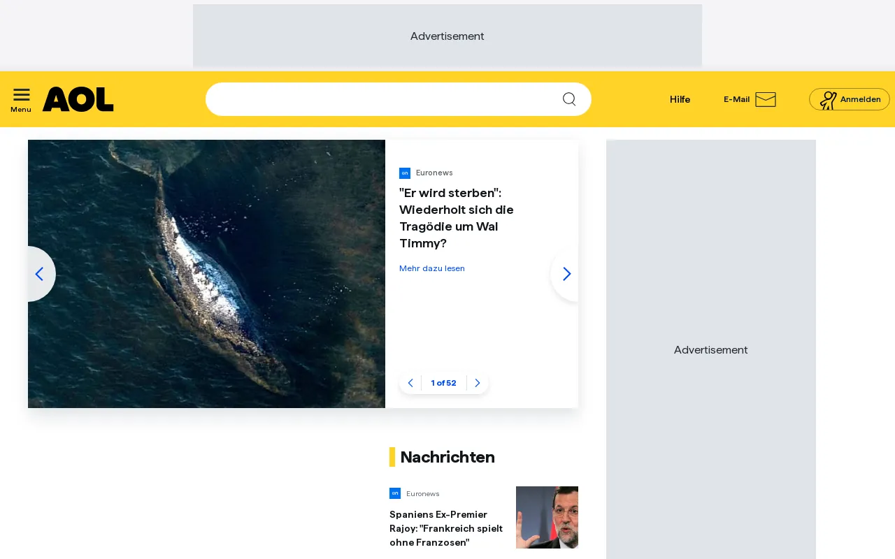 Screenshot of aol.co.uk