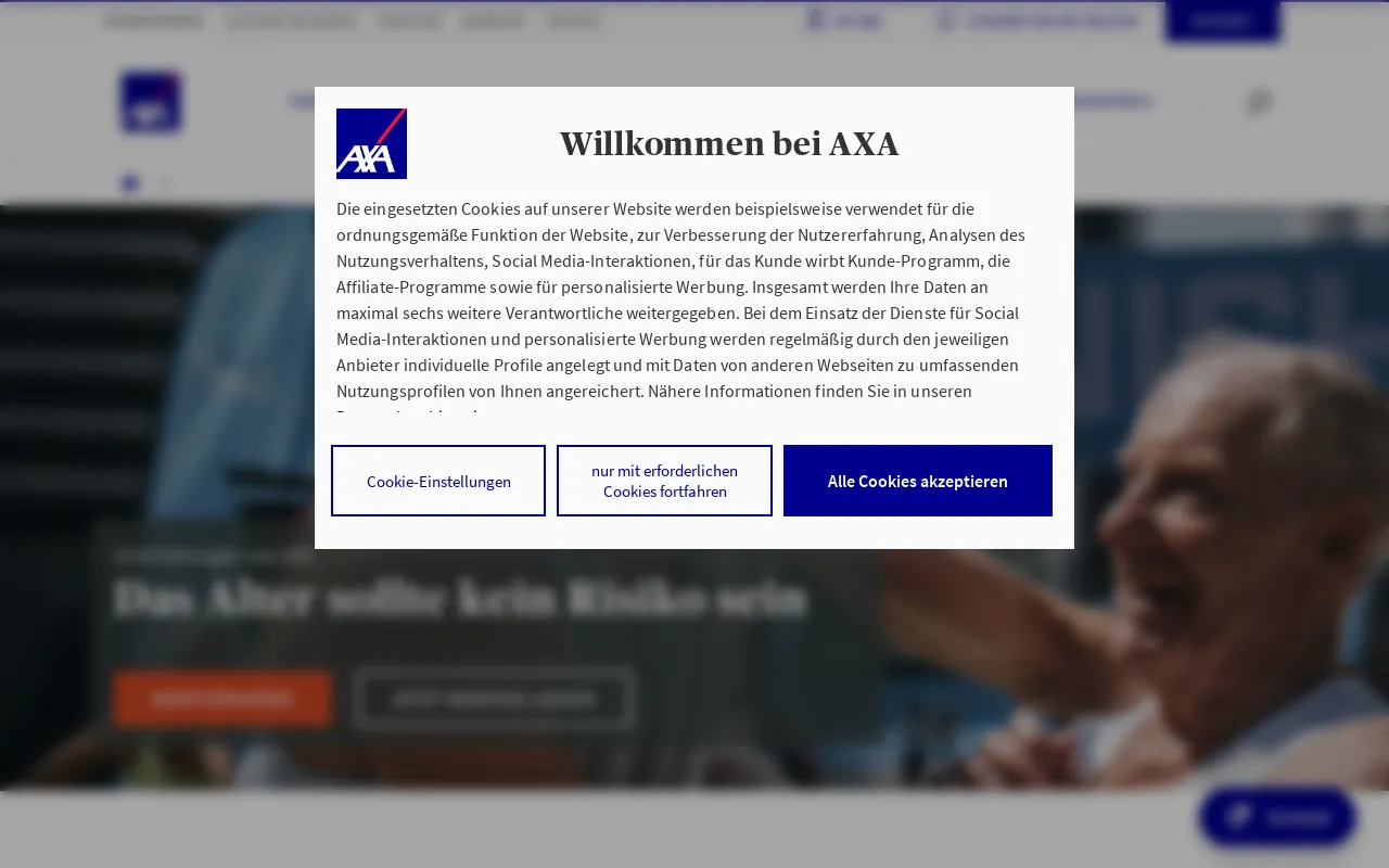 Screenshot of axa.de