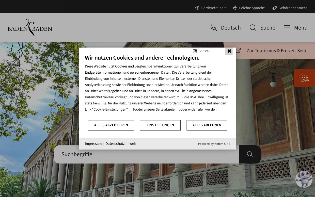 Screenshot of baden-baden.de