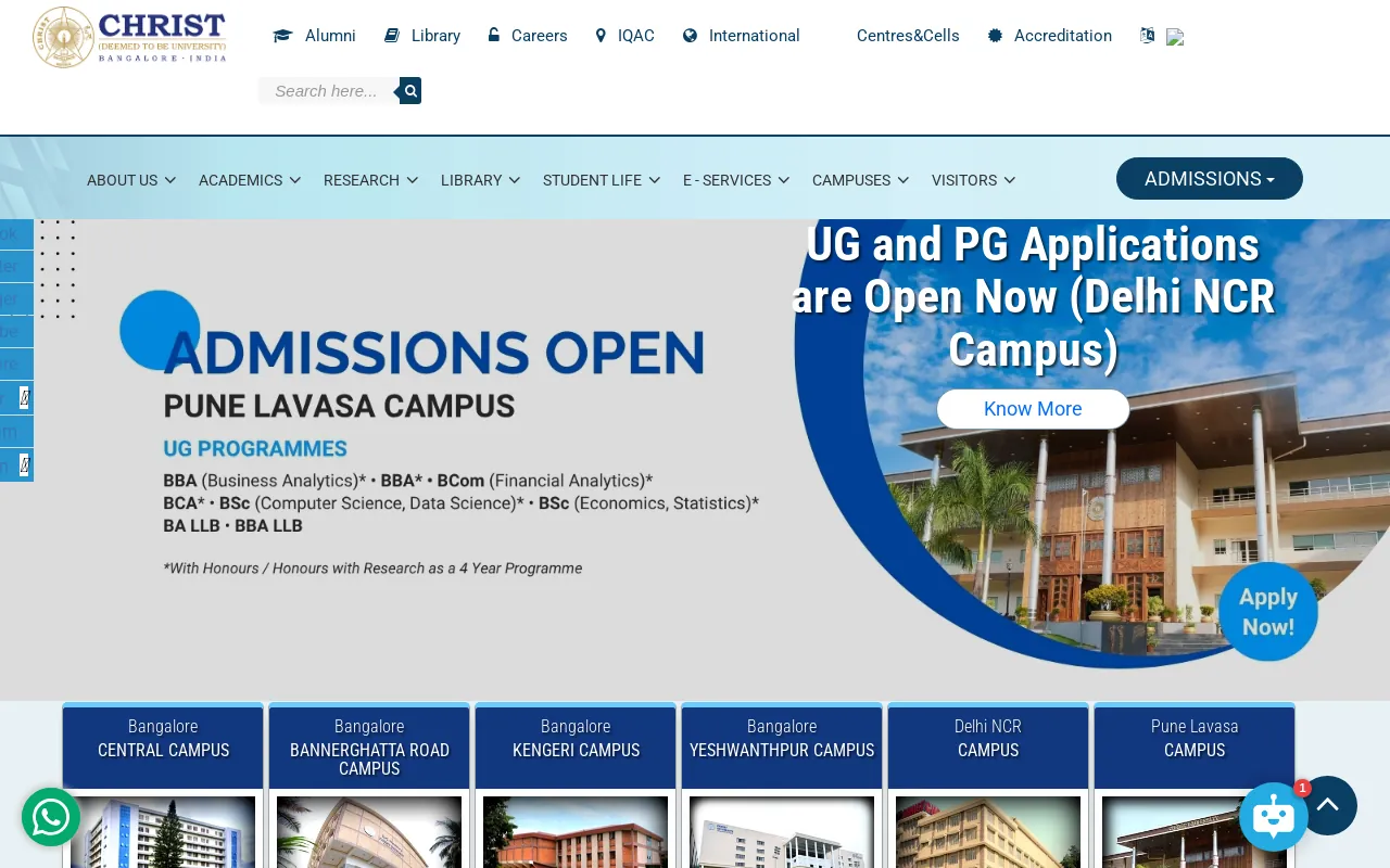 Screenshot of bcomafh.christuniversity.in