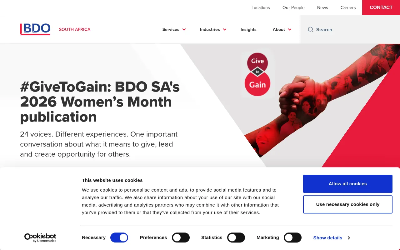 Screenshot of bdo.co.za