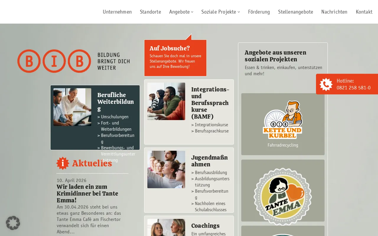 Screenshot of bibaugsburg.de