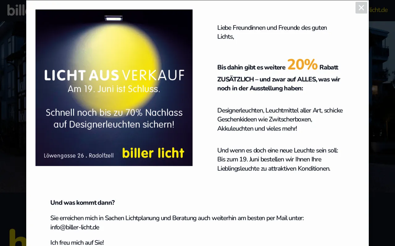Screenshot of biller-licht.de