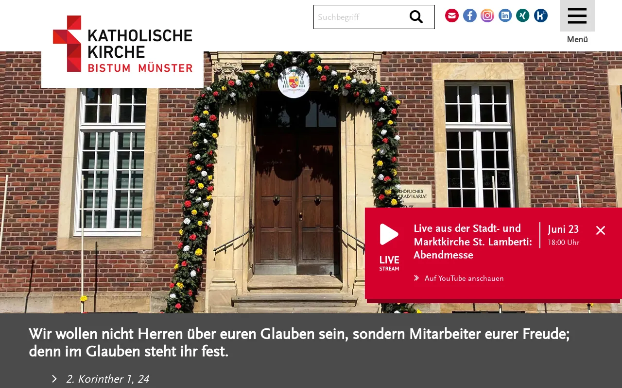 Screenshot of bistum-muenster.de