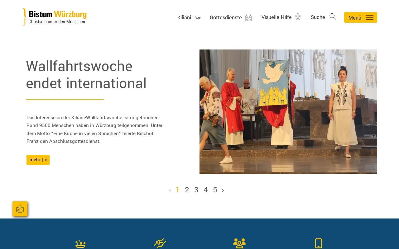 Screenshot of bistum-wuerzburg.de