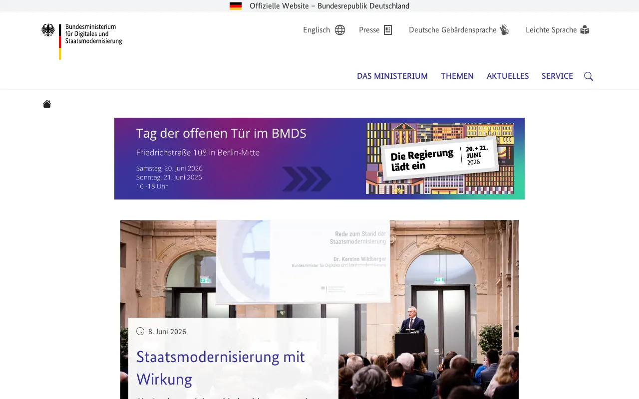 Screenshot of bmds.bund.de