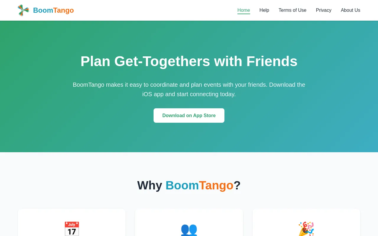 Screenshot of boomtango.com