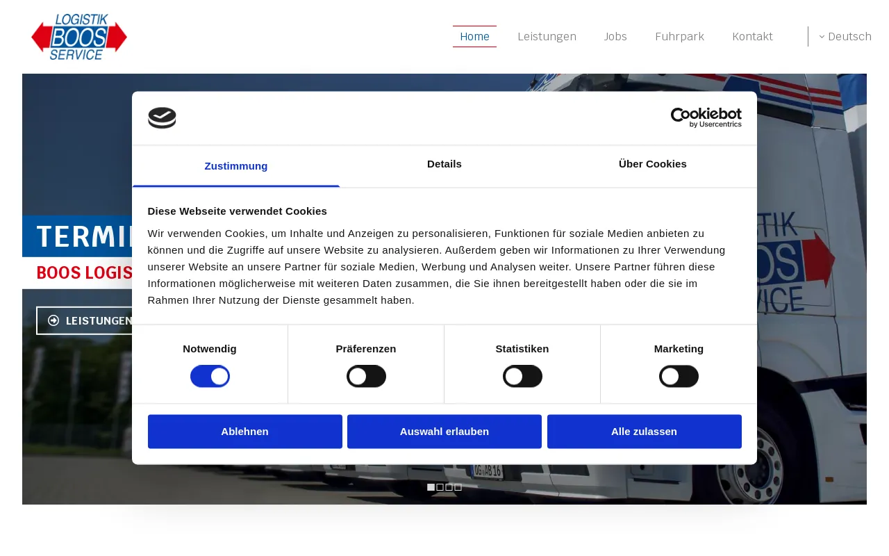 Screenshot of boos-logistik.eu