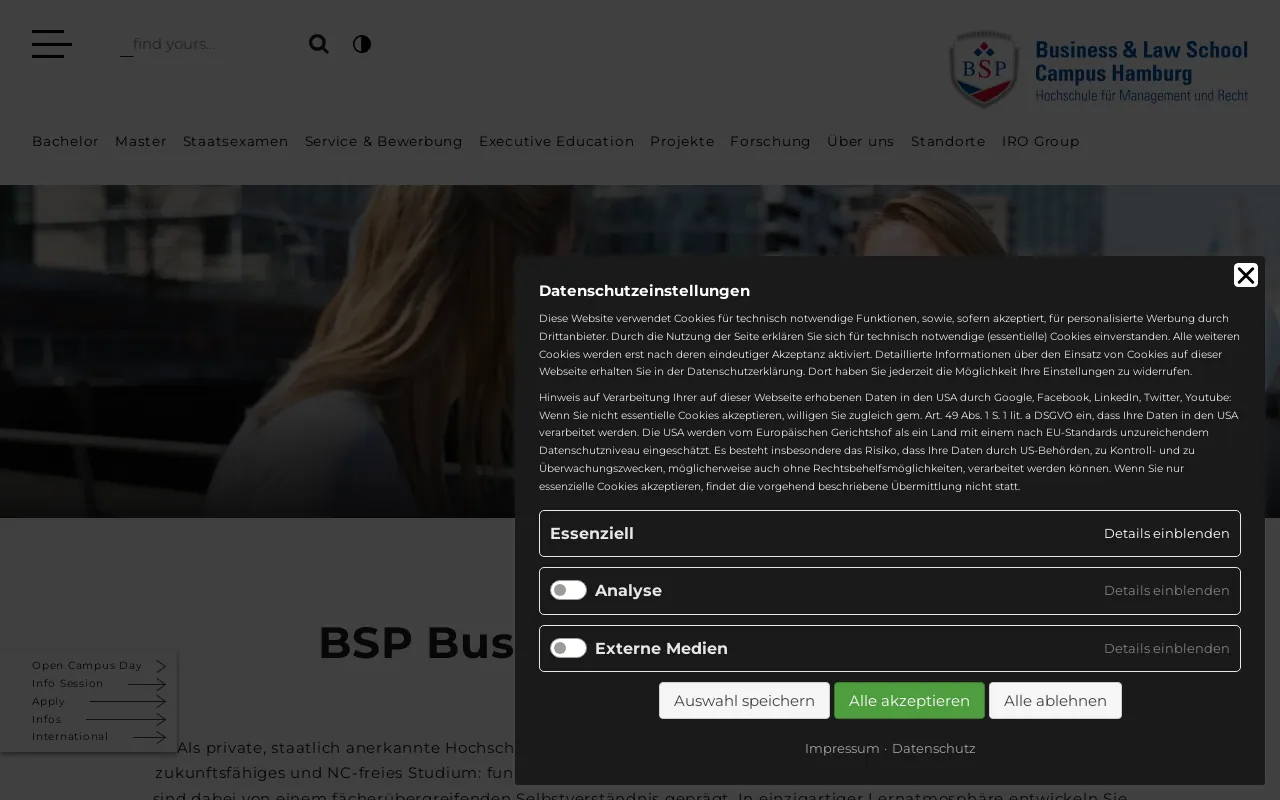 Screenshot of bsp-campus-hamburg.de