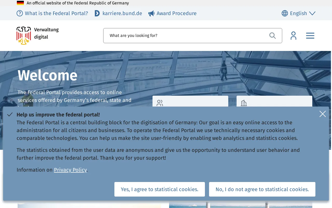 Screenshot of bund.de