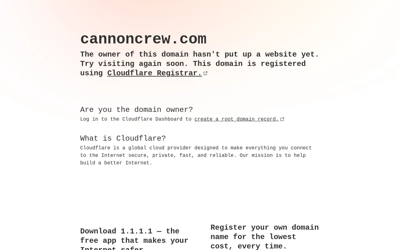 Screenshot of cannoncrew.com