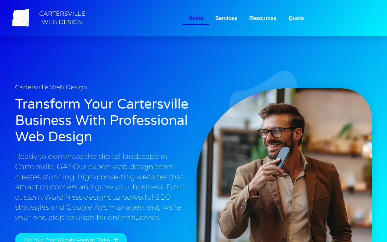 Screenshot of cartersvillewebdesign.com