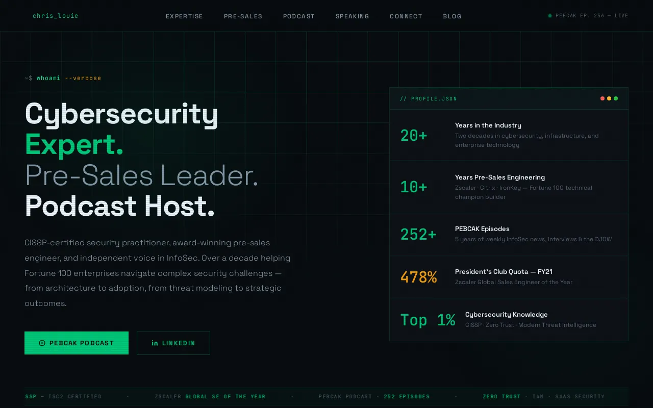 Screenshot of chrislouie.com