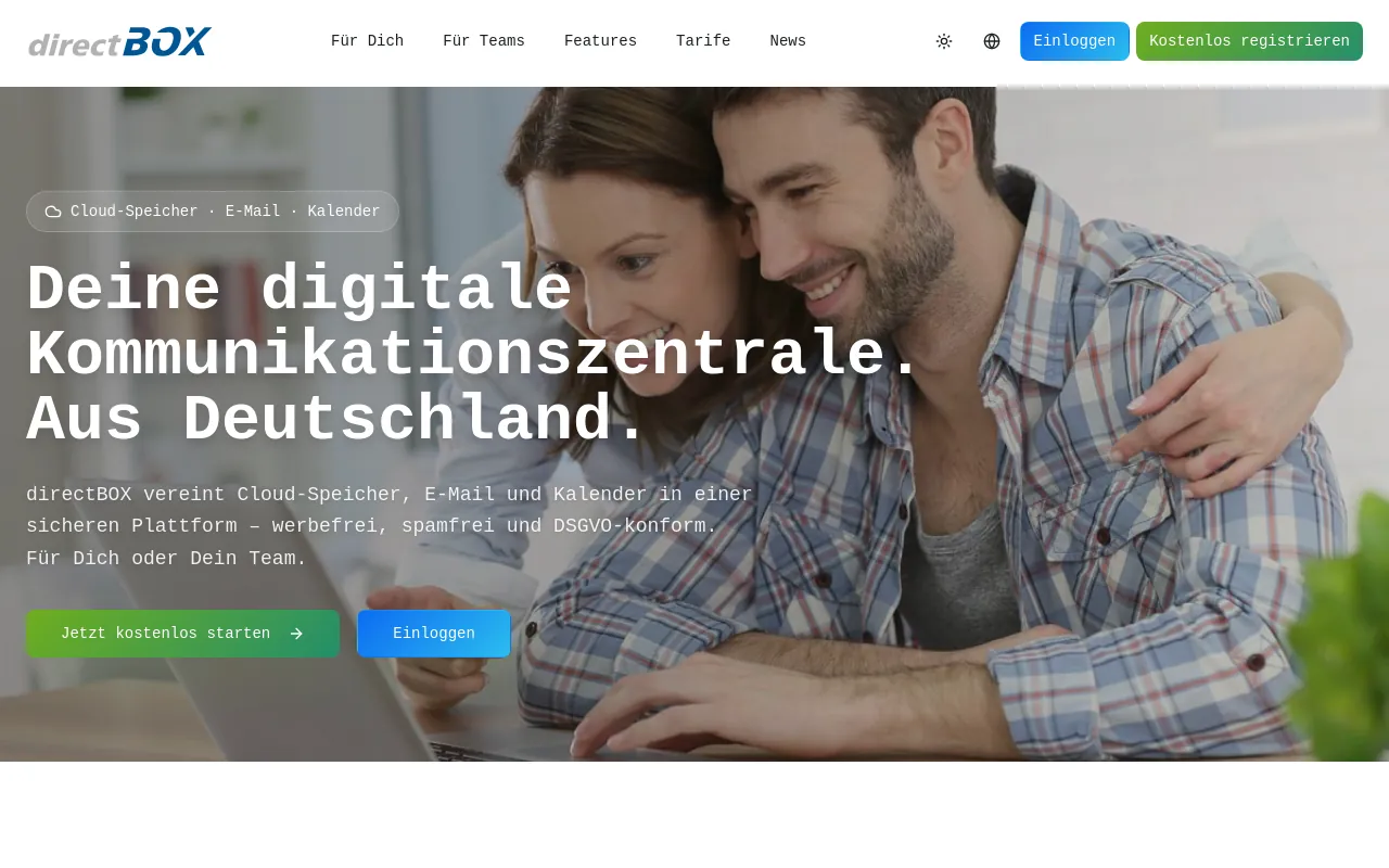 Screenshot of cloudmail.de
