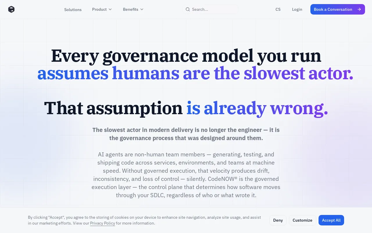 Screenshot of codenow.com
