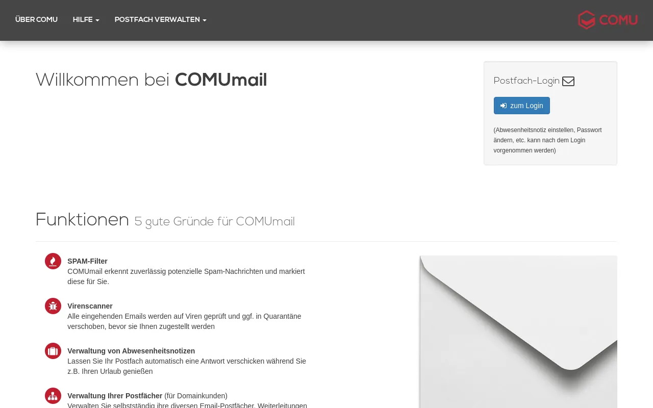 Screenshot of comumail.de