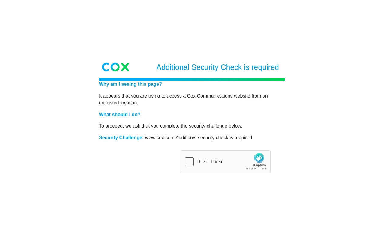 Screenshot of cox.net