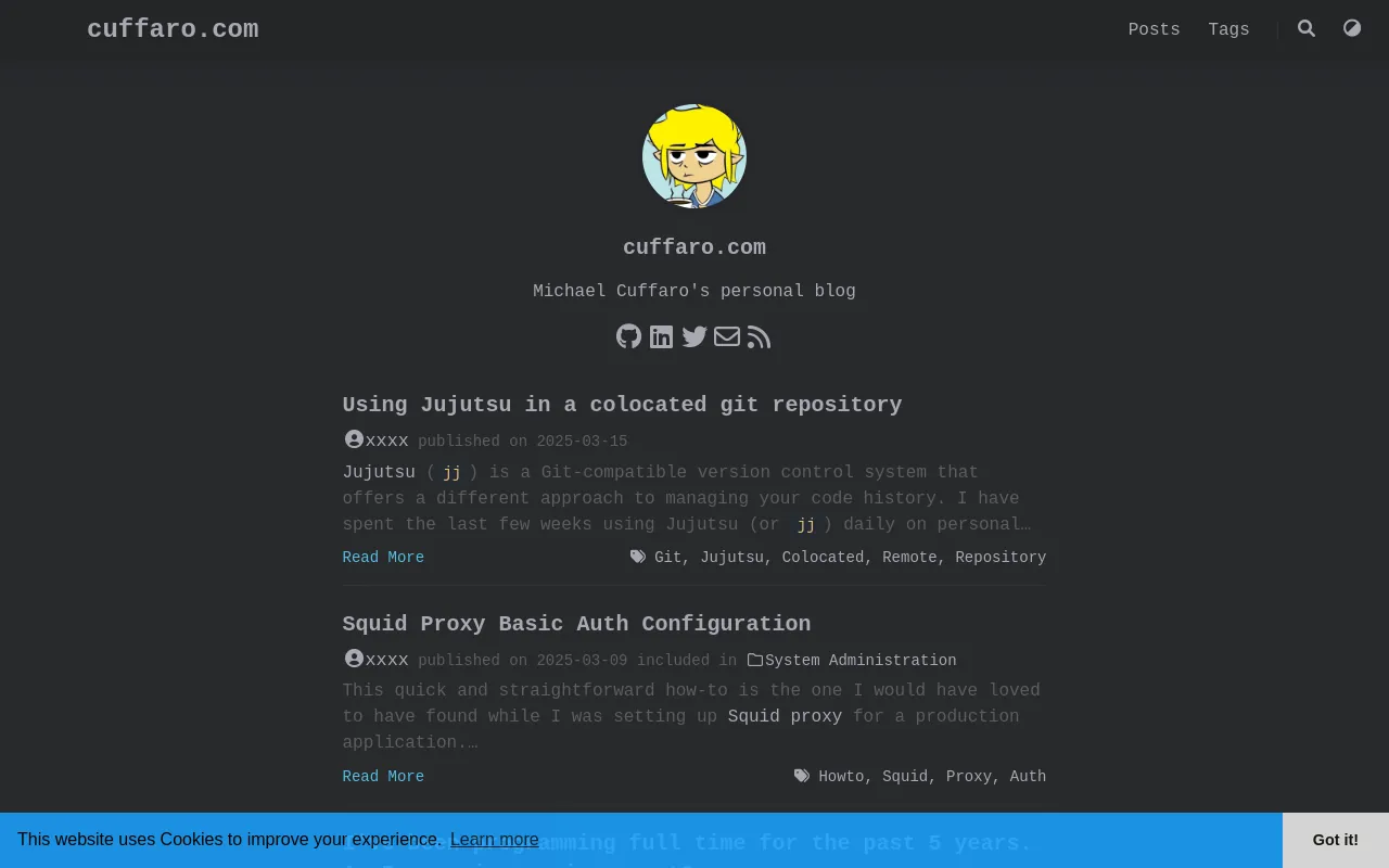 Screenshot of cuffaro.com