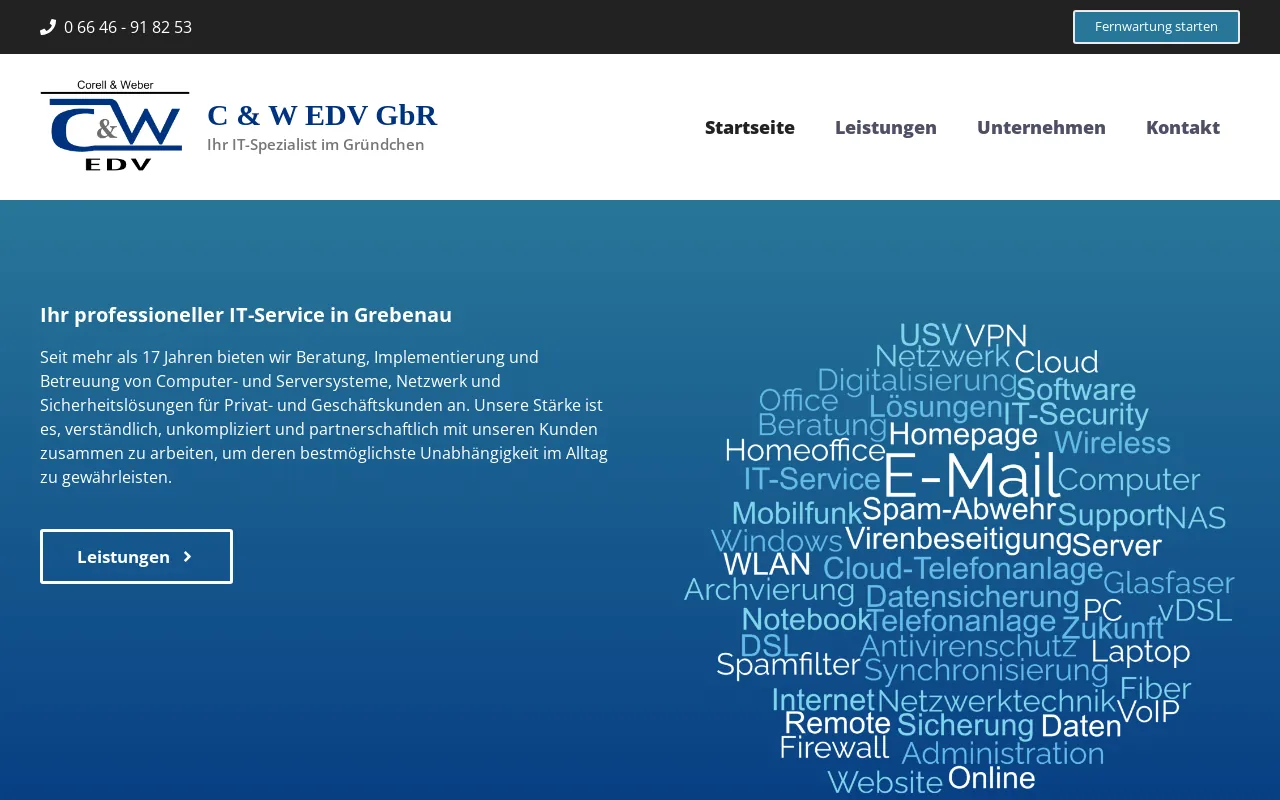 Screenshot of cw-edv.de