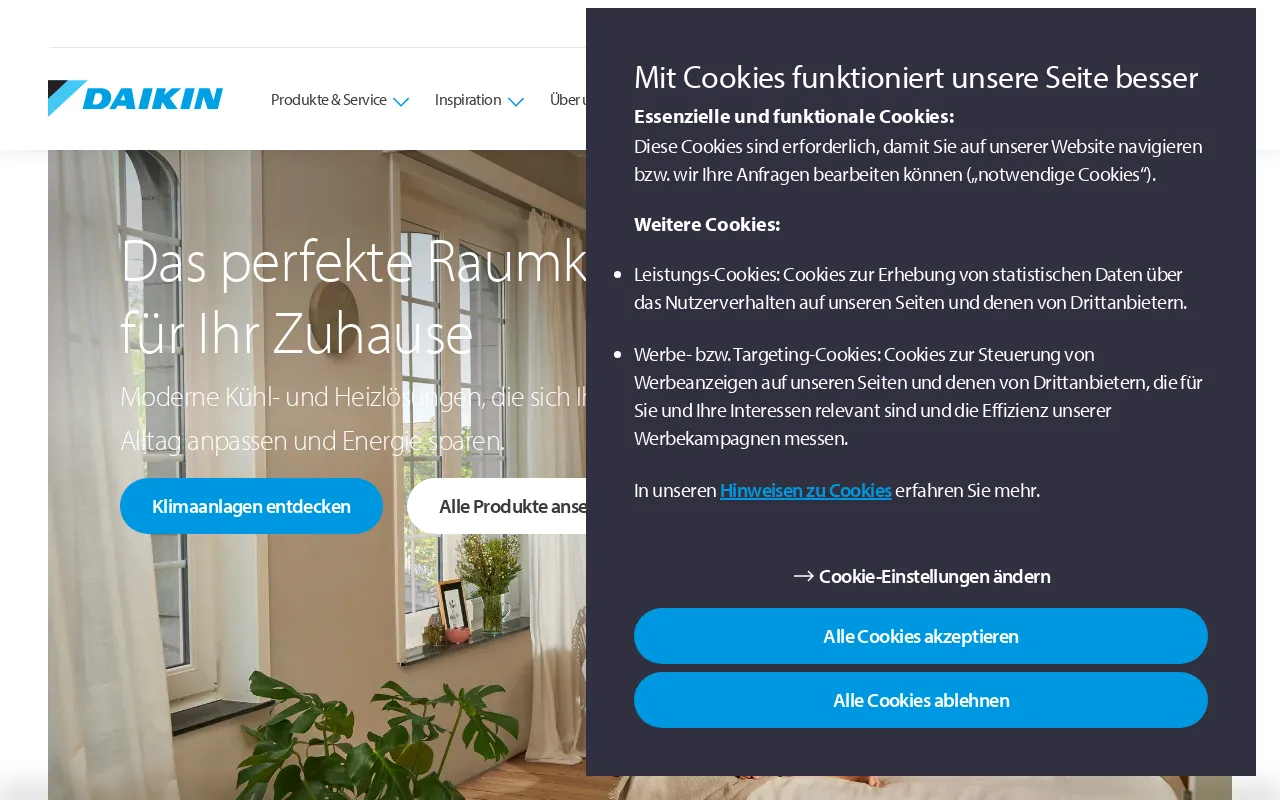Screenshot of daikin.de