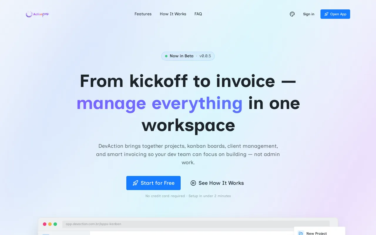 Screenshot of devaction.com.br