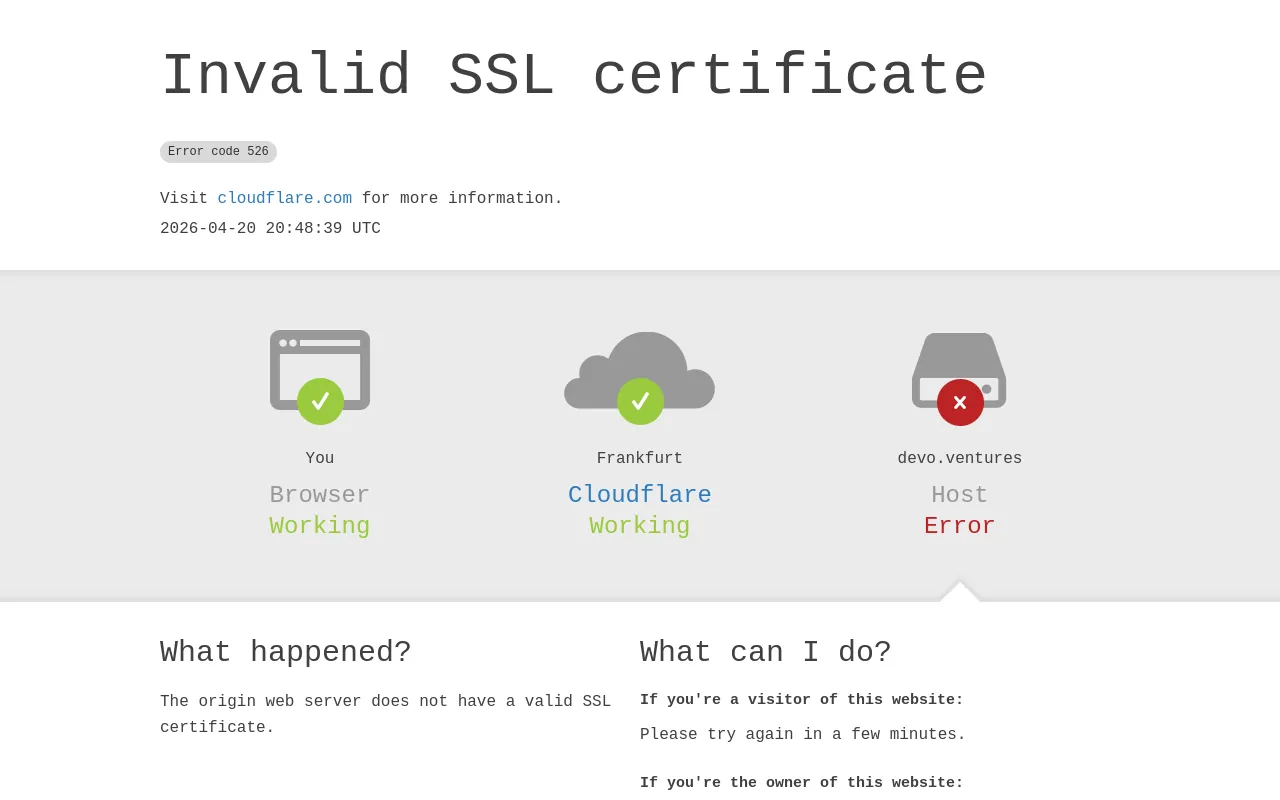 Screenshot of devo.ventures