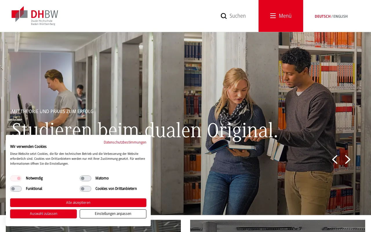 Screenshot of dhbw.de