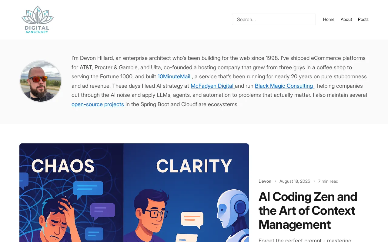 Screenshot of digitalsanctuary.com