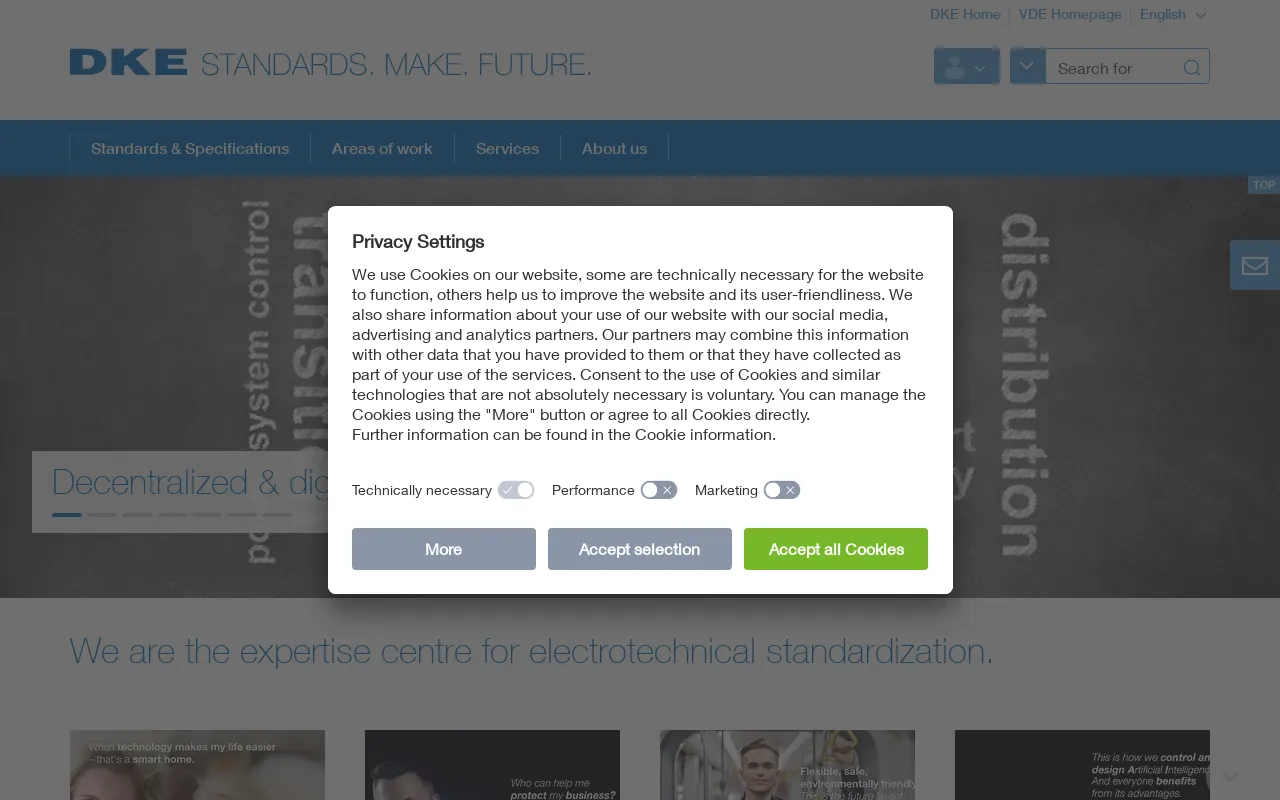 Screenshot of dke.de