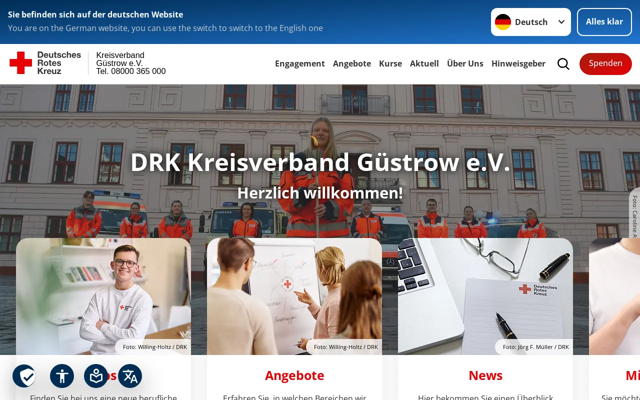 Screenshot of drk-guestrow.de