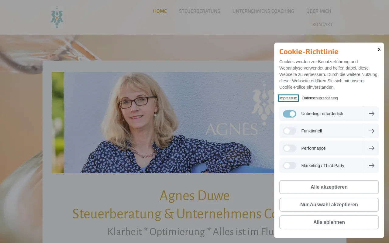 Screenshot of duwe-steuerberatung.de