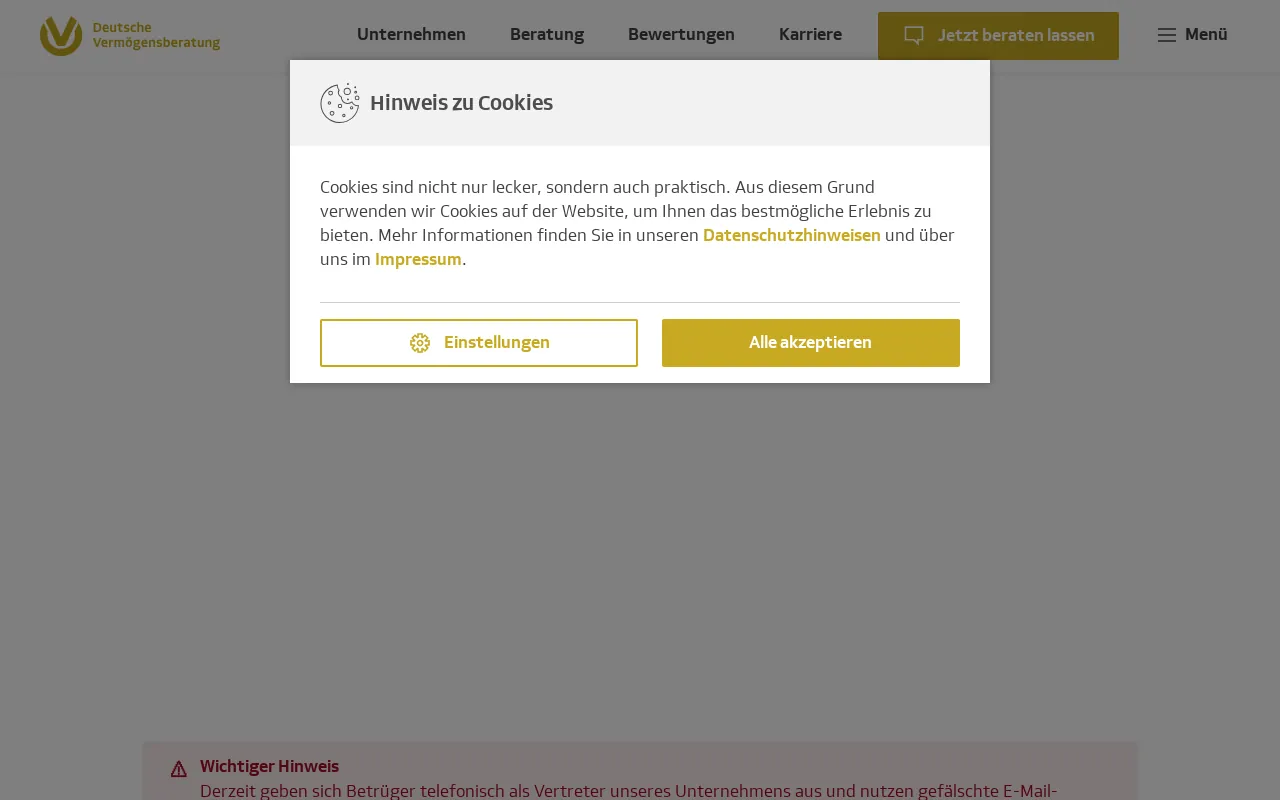 Screenshot of dvag.de