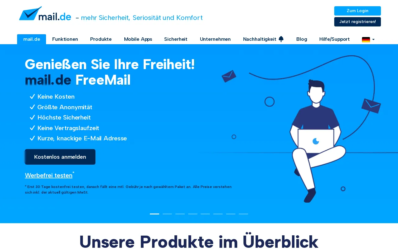 Screenshot of e.mail.de
