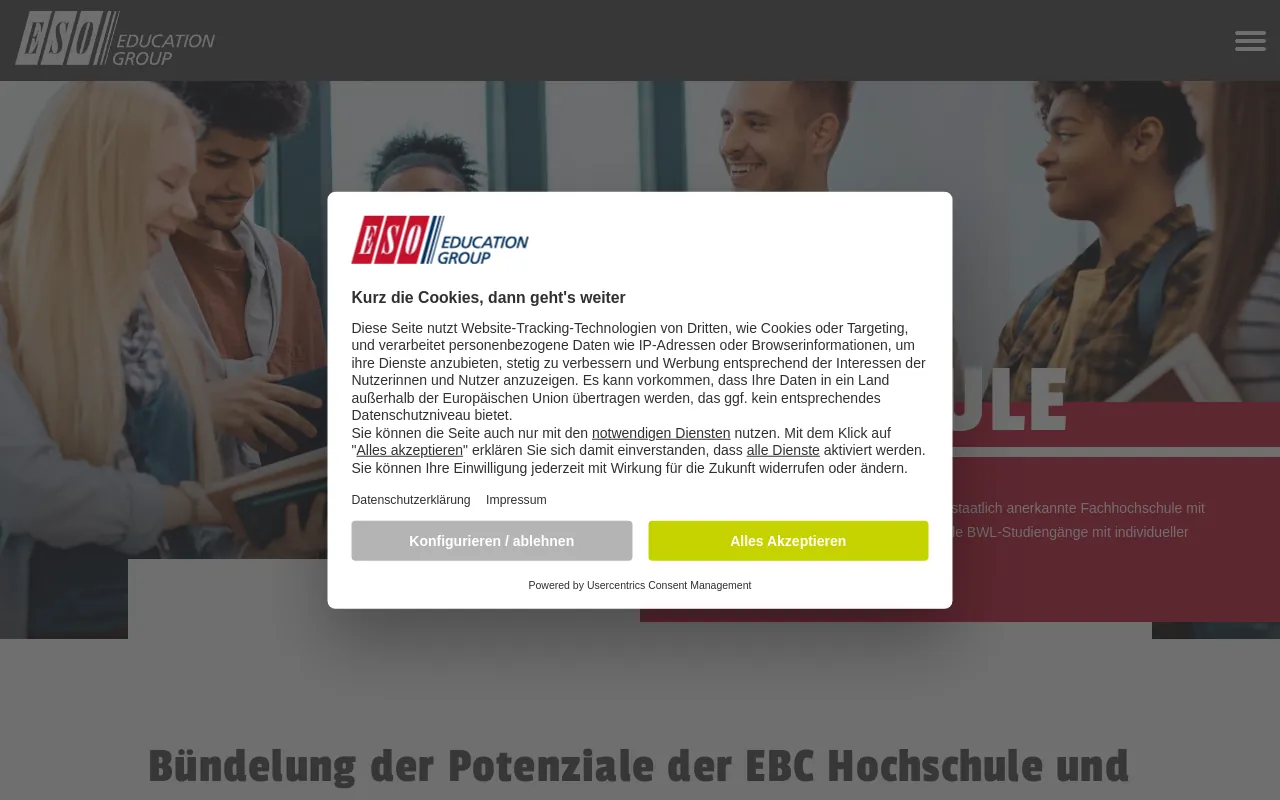 Screenshot of ebc-hochschule.de