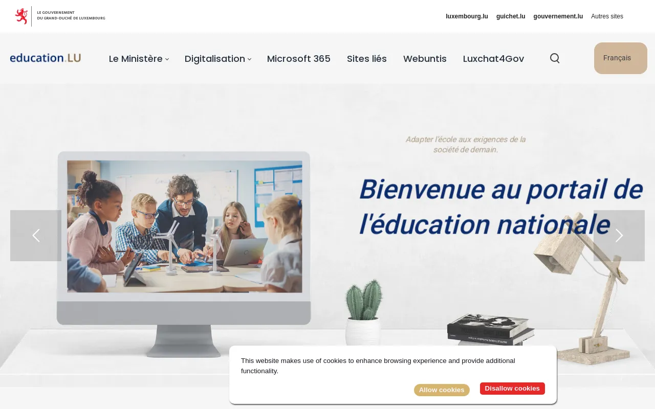Screenshot of education.lu